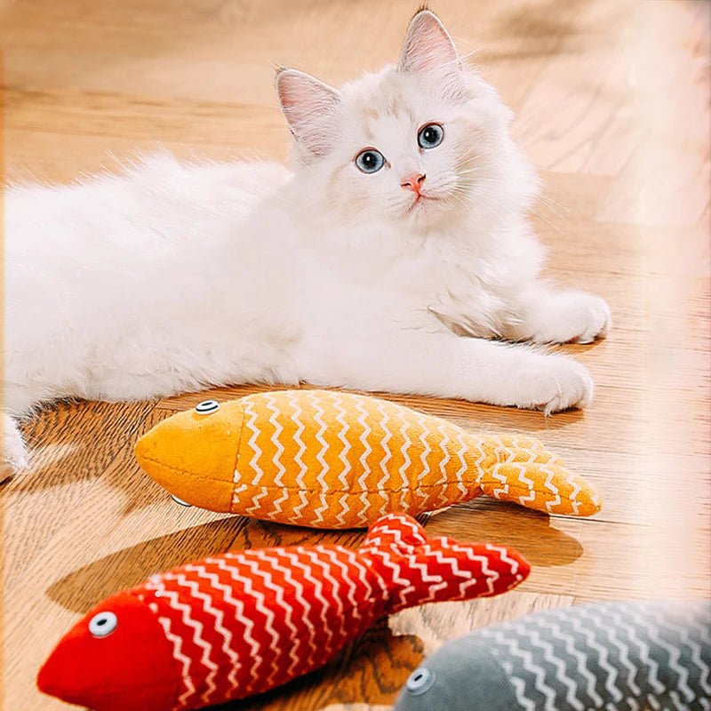 Cat Fish Toy Cat Scratcher Catnip Toy Interactive Simulation Fish Cat Mint Fidget Toys Stuffed Playing Toy For Cat KittenHappy TailsHappy Tails