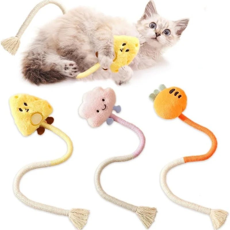 Cat Scratcher Rope Toy Cotton Rope Bite - resistant Chewing Toy Paw Claw Furniture Protector Scratching Toy Cat Puzzle Cute ShapeHappy TailsHappy Tails