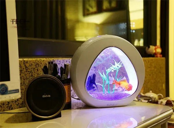 SUNSUN acrylic aquarium ecology fish tank office desktop creative aquarium integration filter LED light system YA - 02 big sizeHappy TailsHappy Tails