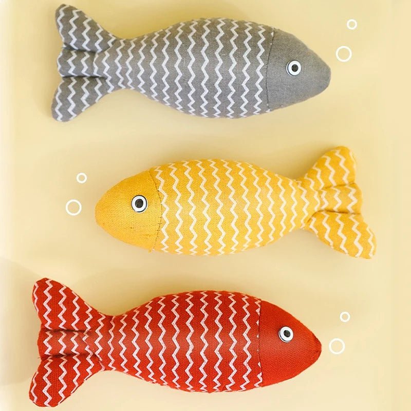 Cat Fish Toy Cat Scratcher Catnip Toy Interactive Simulation Fish Cat Mint Fidget Toys Stuffed Playing Toy For Cat KittenHappy TailsHappy Tails