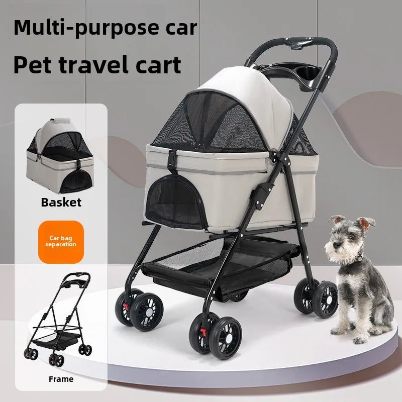 Foldable Lightweight Pet Stroller for Dogs & Cats - Perfect for Outdoor Travel & SuppliesHappy TailsHappy Tails