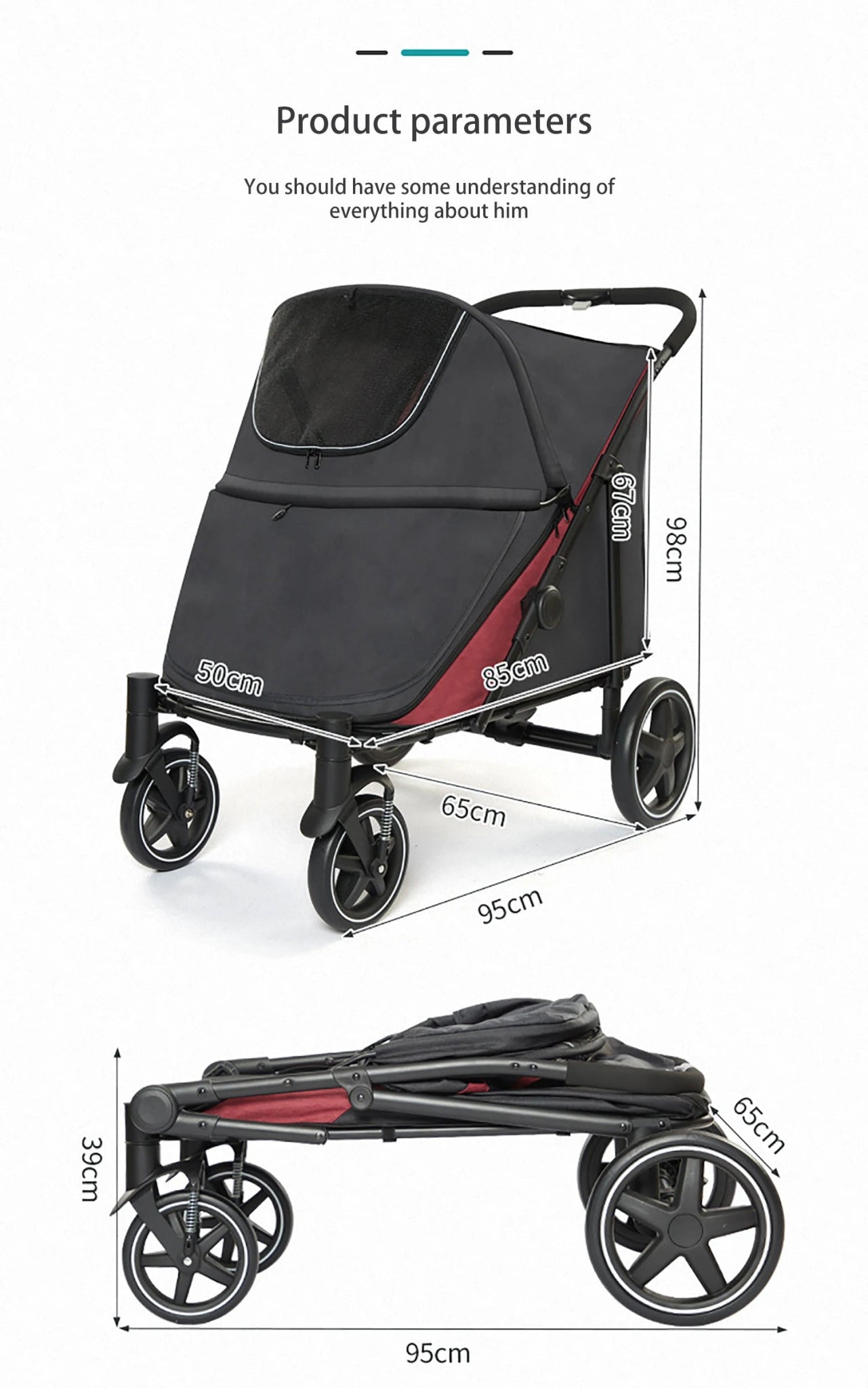 Pet Stroller for Clean & Easy Walks - Ideal for Kittens, Puppies & Elderly DogsHappy TailsHappy Tails