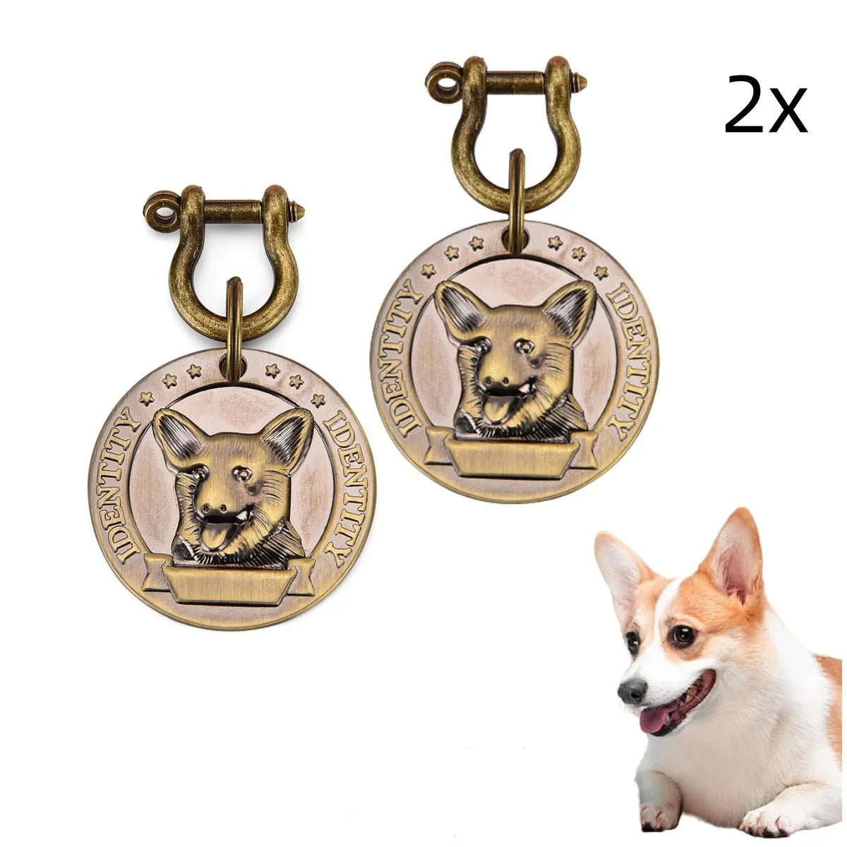 VIP Customizable Engraved Pets ID Tag for Dog Cat Bronze Nameplate Tags Personalized Address Number Dogs Collar ID PendantHappy TailsHappy Tails