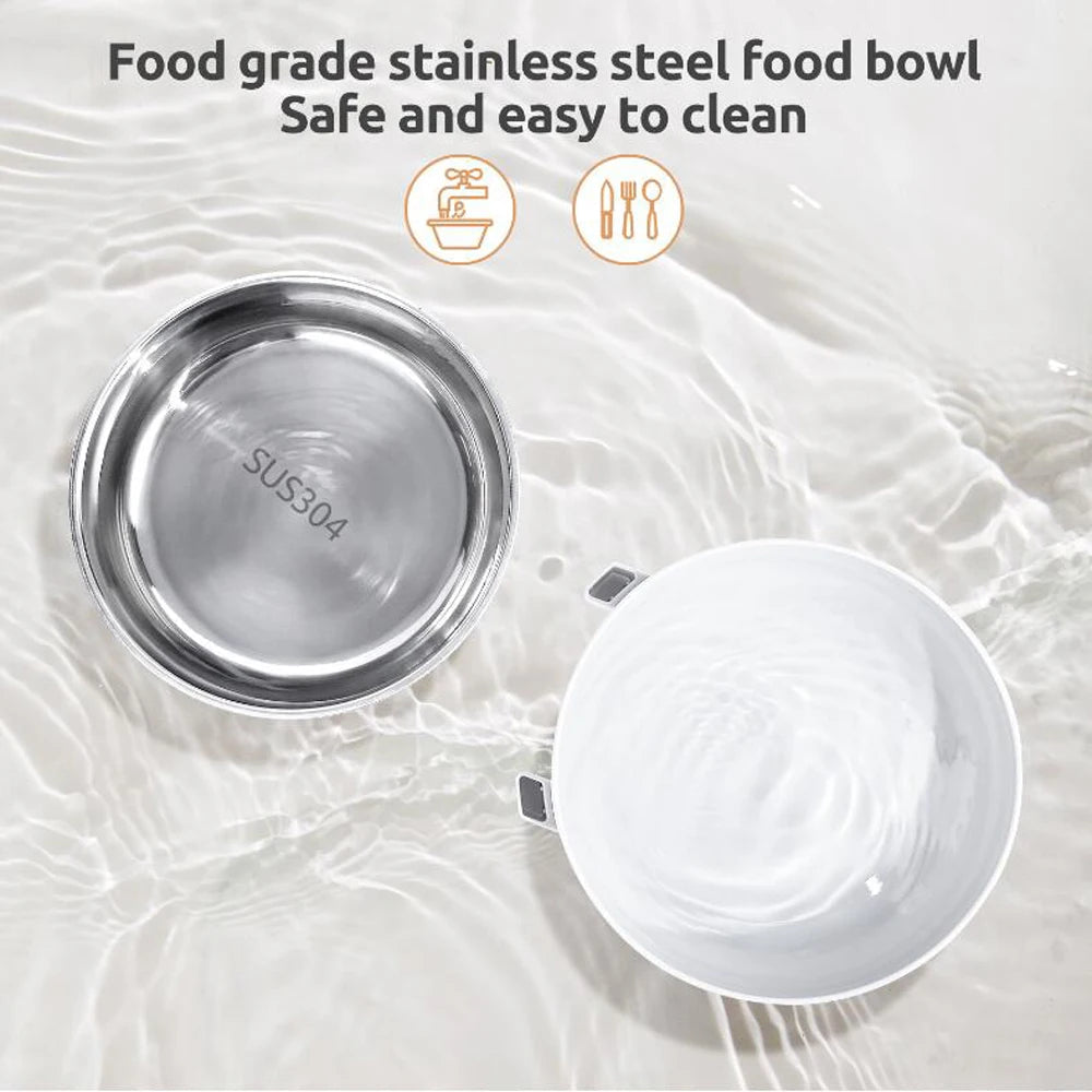 Automatic Pet Feeder for Cats & Dogs - Timer with Stainless Steel BowlHappy TailsHappy Tails