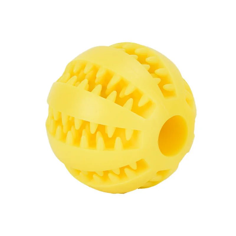 Interactive Rubber Chewing Toy Ball for Dogs & Cats - Pet Tooth Cleaning & Treat DispenserHappy TailsHappy Tails