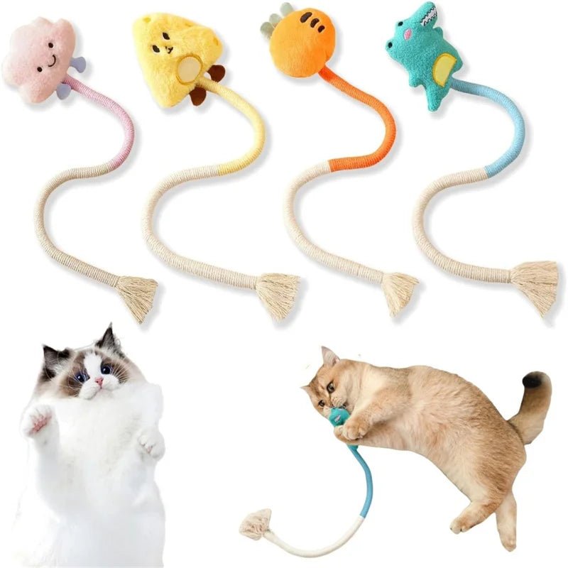 Cat Scratcher Rope Toy Cotton Rope Bite - resistant Chewing Toy Paw Claw Furniture Protector Scratching Toy Cat Puzzle Cute ShapeHappy TailsHappy Tails
