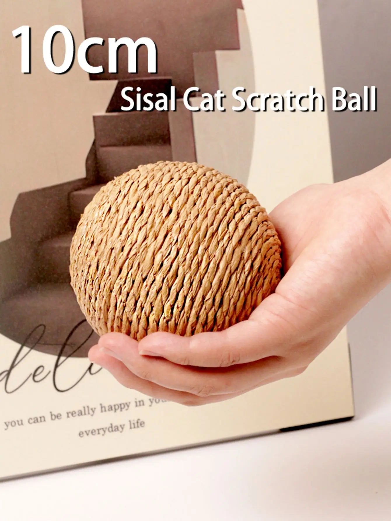 10CM Interactive Sisal Cat Scratching Ball Toy For Kitten Teeth Cleaning Anti Bite Cat Ball Sounding Toy Pet SuppliesHappy TailsHappy Tails