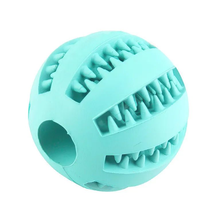 Dog Toy Ball, Nontoxic Bite Resistant Toy Ball for Pet Dogs Puppy Cat, Dog Pet Food Treat Feeder Chew Tooth Cleaning BallHappy TailsHappy Tails