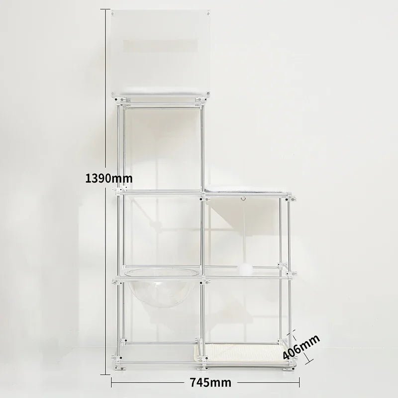 Multi Functional 4 Layers Trees Cat Climbing Frame Stable Acrylic Cat Nest House Cats Scratcher Board Sisal Pet Accessories - Happy Tails