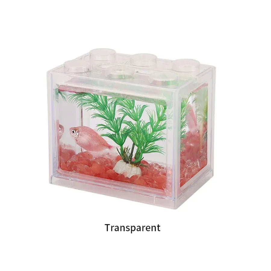 Creative Combinable Ecological Small Fish Tank Mini Aquarium Betta Fishbowl Ant Box Crawler Box DIY Aquarium Landscaping - Happy Tails
