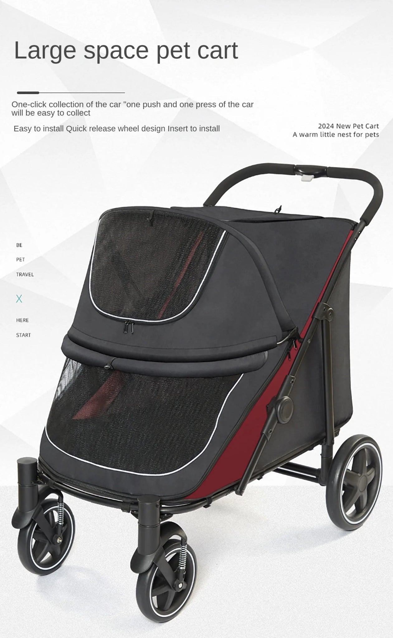 Pet Stroller for Clean & Easy Walks - Ideal for Kittens, Puppies & Elderly DogsHappy TailsHappy Tails