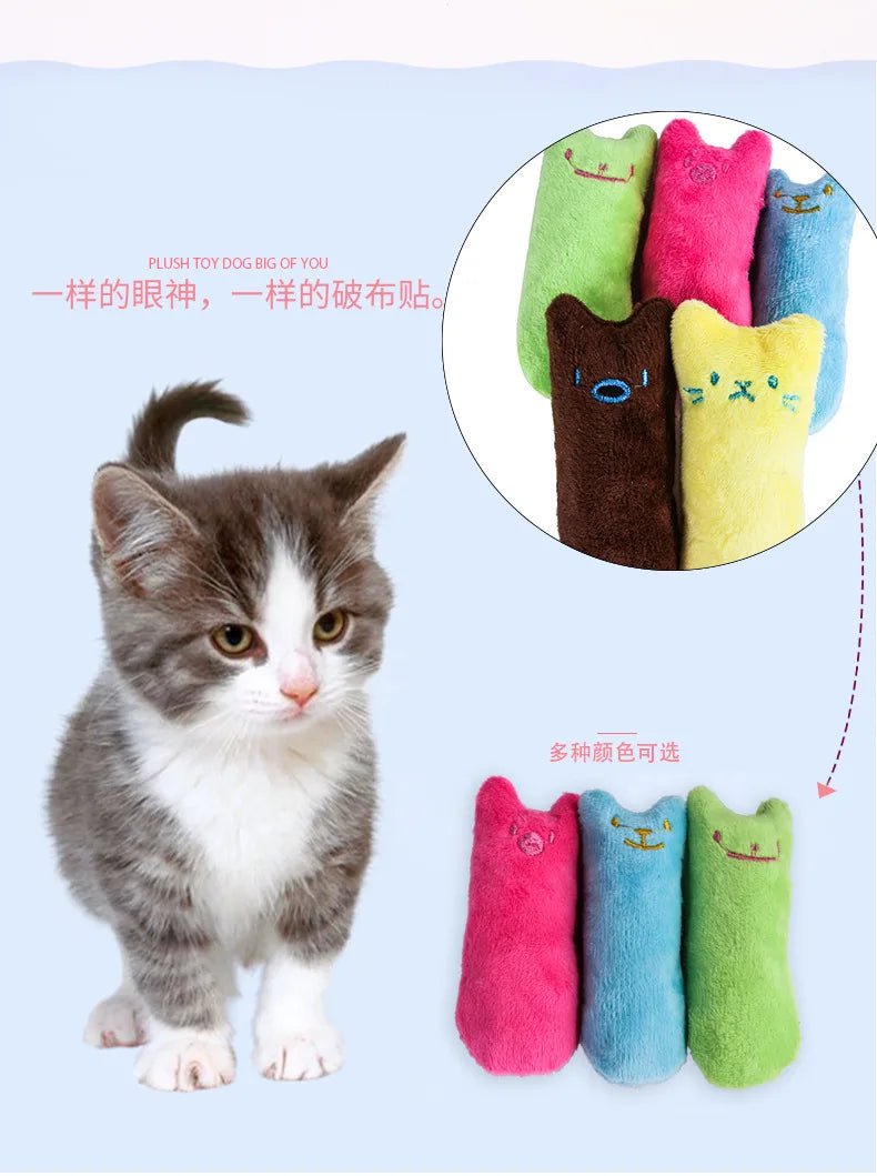 Teeth Grinding Catnip Toys Funny Interactive Plush Cat Toy Pet Kitten Chewing Vocal Toy Claws Thumb Bite Cat mint For Cats - Happy Tails