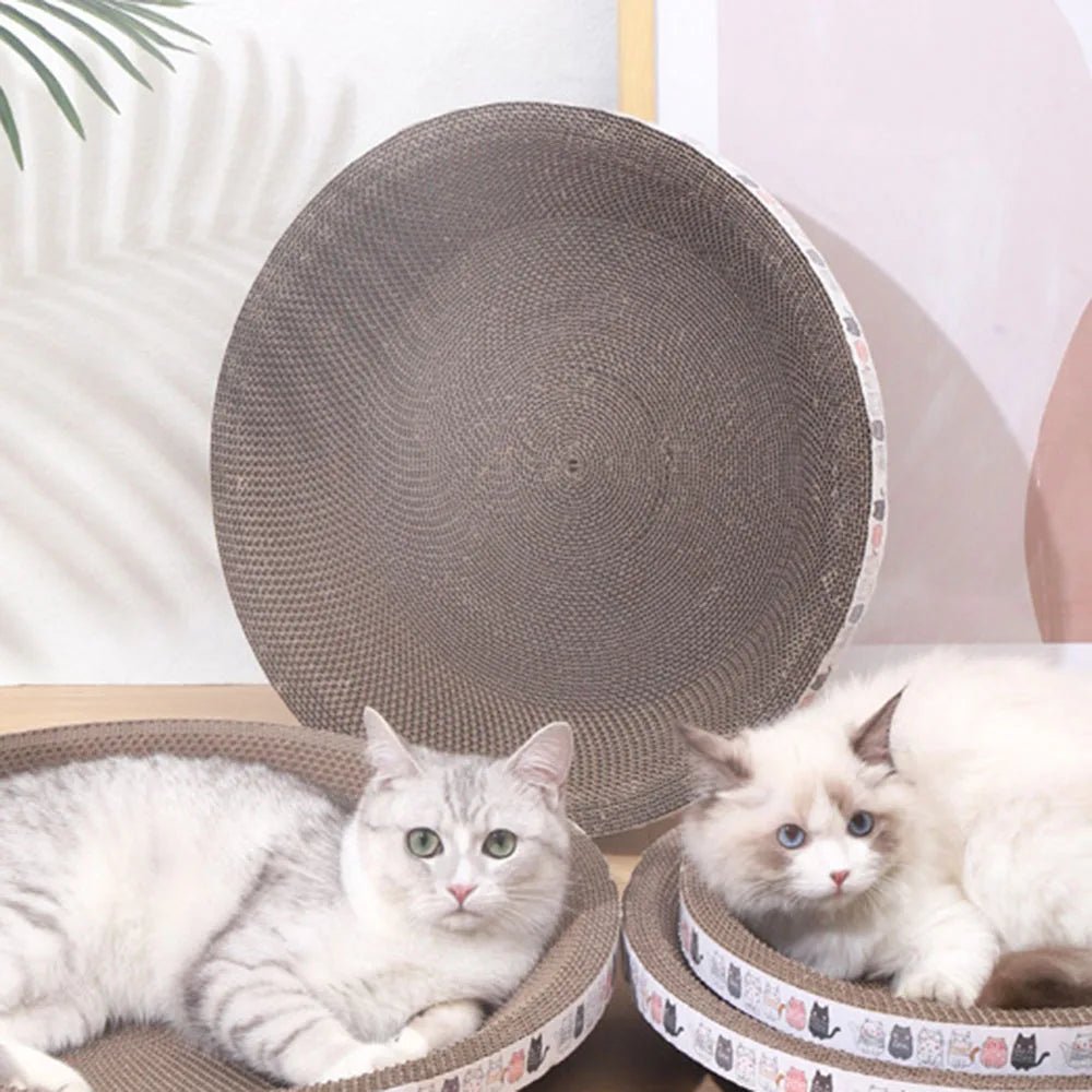L Size Cat Toys Pet Bed Scratching Board Corrugated Cardboard Bowl Pad Cats Scratcher Toy Oval Grinding Claw Toy Cat Accessories - Happy Tails