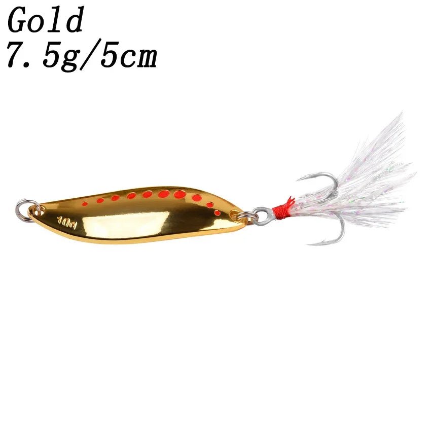 Metal Vib Leech Spinners Spoon Lures Set, 2.5g-30g - Fishing Tackle for Bass/Pike/PerchHappy TailsHappy Tails