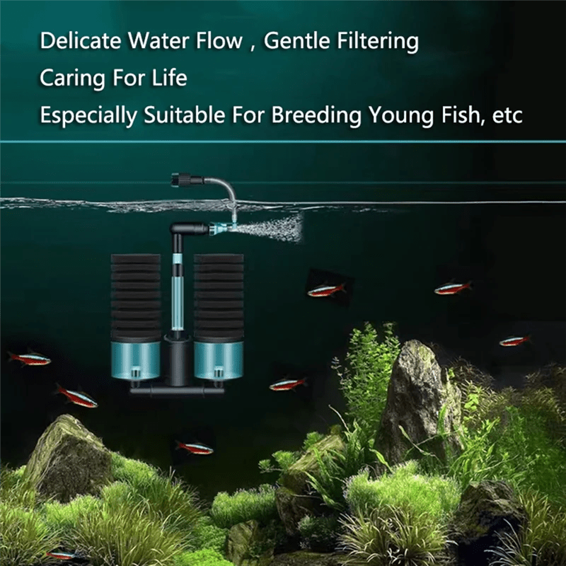 ABJN - USB Aquarium Filter With Electric Water Pump Air Pump Skimmer Biochemical Sponge For Fish Tank Bio FilterHappy TailsHappy Tails