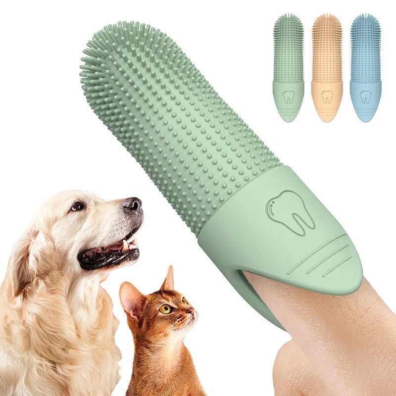 Dog Toothbrush, 360° Cleaning Finger Toothbrush for Dogs, Food Grade Silicone Dog Finger Toothbrush for Dogs & Cats Dental CareHappy TailsHappy Tails