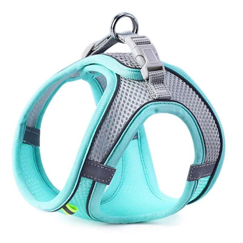 Cat Dog Harness Vest Chest Rope Set Reflective Breathable Adjustable Pet Harness for Small Medium Dogs Outdoor WalkingHappy TailsHappy Tails
