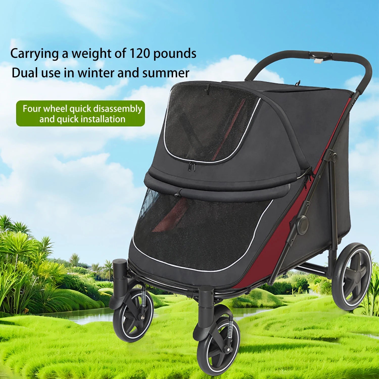 Factory direct sales pet stroller manufacturer for kittens and puppies to walk without dirty feet for elderly dogs to walkHappy TailsHappy Tails