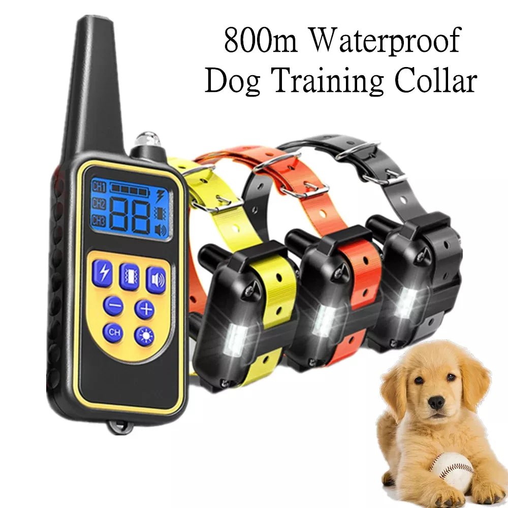 Electric Dog Training Collar Waterproof Dog Bark Collar Pet With Remote Control Rechargeable Anti Barking Device All Size DogsHappy TailsHappy Tails
