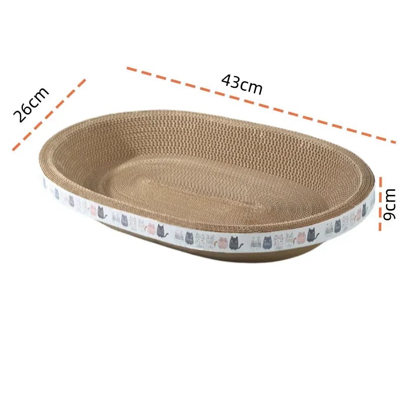 Corrugated Cat Scratcher Cat Scrapers Round Oval Grinding Claw Toys for Cats Wear-Resistant Cat Bed Nest Cat Accessories - Happy Tails