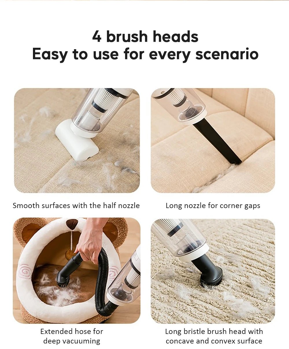 Portable Pet Hair Vacuum Cleaner 12000Pa SuctionHappy TailsHappy Tails