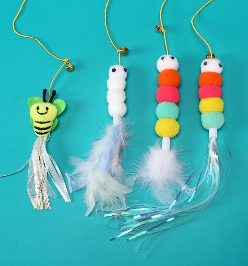 Simulation Cat Toy Cat Scratching Rope Feather Funny Kitten Playing Game Interactive Toy Retractable Hanging Door Pet Supplies - Happy Tails
