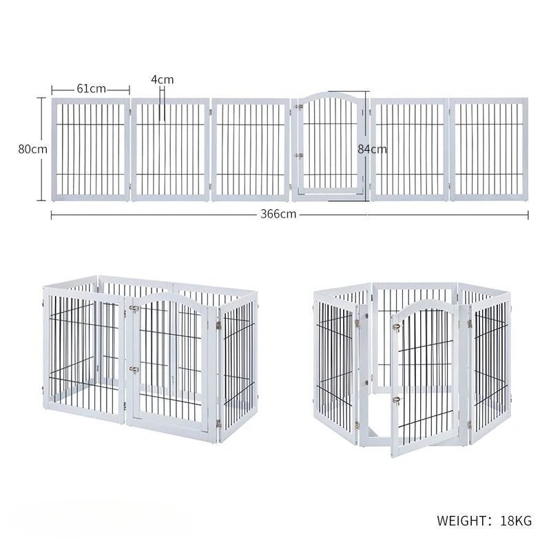 Wooden Pet Fence Dog Fence Freely Combinable Pet Isolation Door Indoor Foldable Dog Cage for Small and Medium Dogs Pet SuppliesHappy TailsHappy Tails