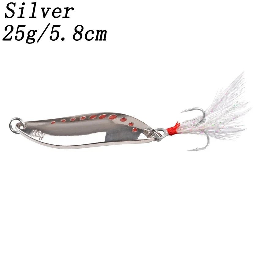 Metal Vib Leech Spinners Spoon Lures Set, 2.5g-30g - Fishing Tackle for Bass/Pike/PerchHappy TailsHappy Tails