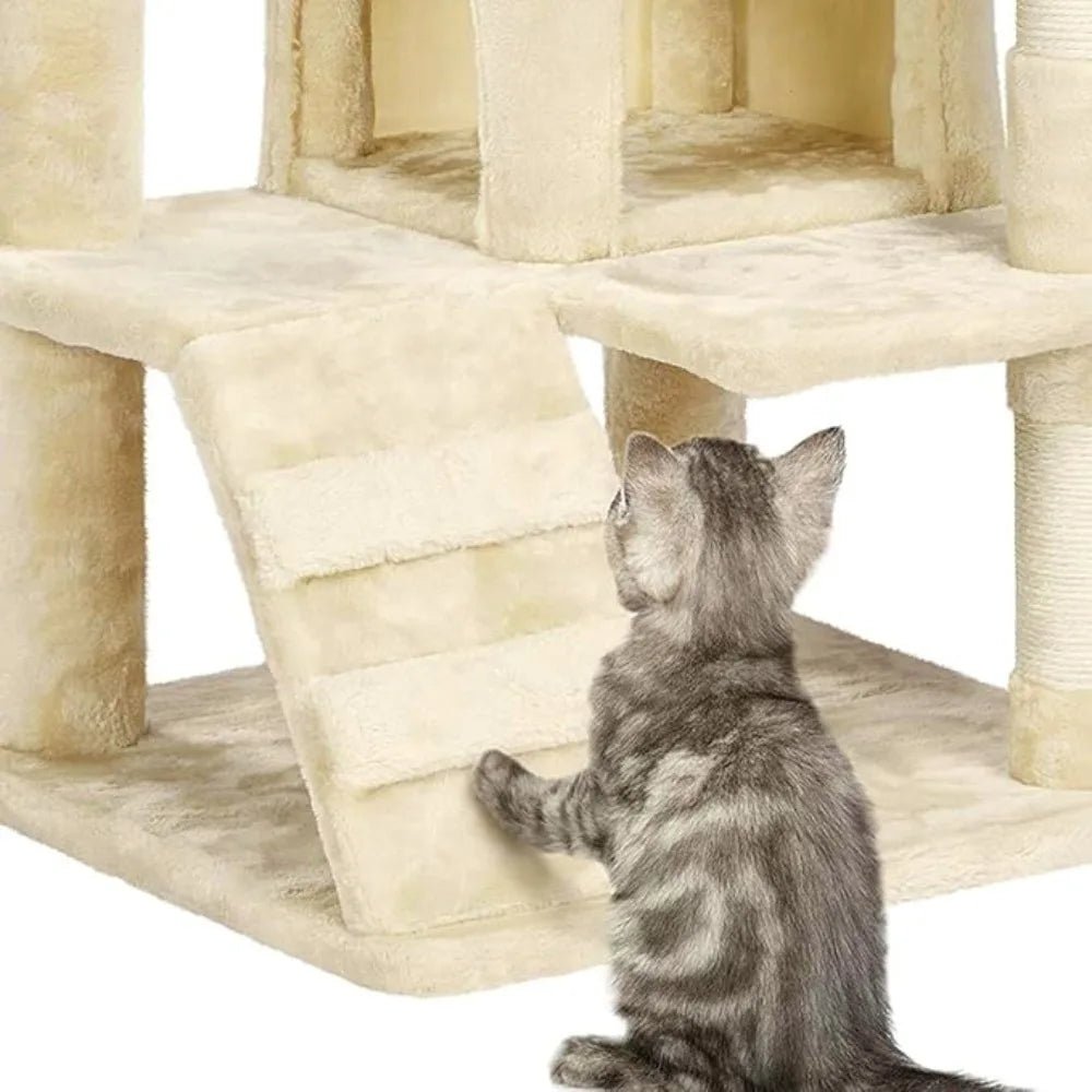 Large Cat Tree Tower with Top Perch and HammockHappy TailsHappy Tails