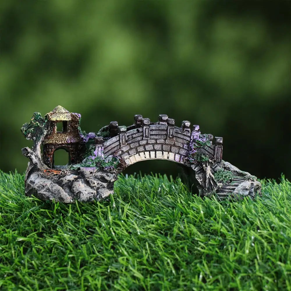 Aquarium Accessories Arbor Tree Plant Fake Landscaping Fish Tank Ornament Artificial Bridge Rockery Resin Aquarium Ornaments - Happy Tails