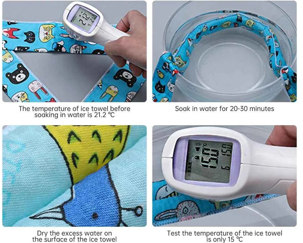Pet Cooling Ice Scarf Cool Ice Towel Heatstroke Dogs Cats Ice Collar Adjustable Cat Collar Bib prevent heat stroke Dog Supplies