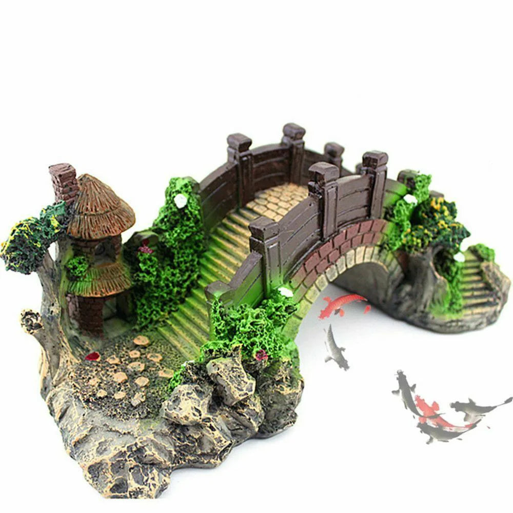 Aquarium Accessories Arbor Tree Plant Fake Landscaping Fish Tank Ornament Artificial Bridge Rockery Resin Aquarium Ornaments - Happy Tails