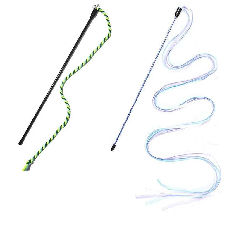 Cat Toy Interactive Teasing Rod with Rope for Cats to Chew and Chase Kitten Teaser Toy Pet Cats Wand Toys Stick Toy