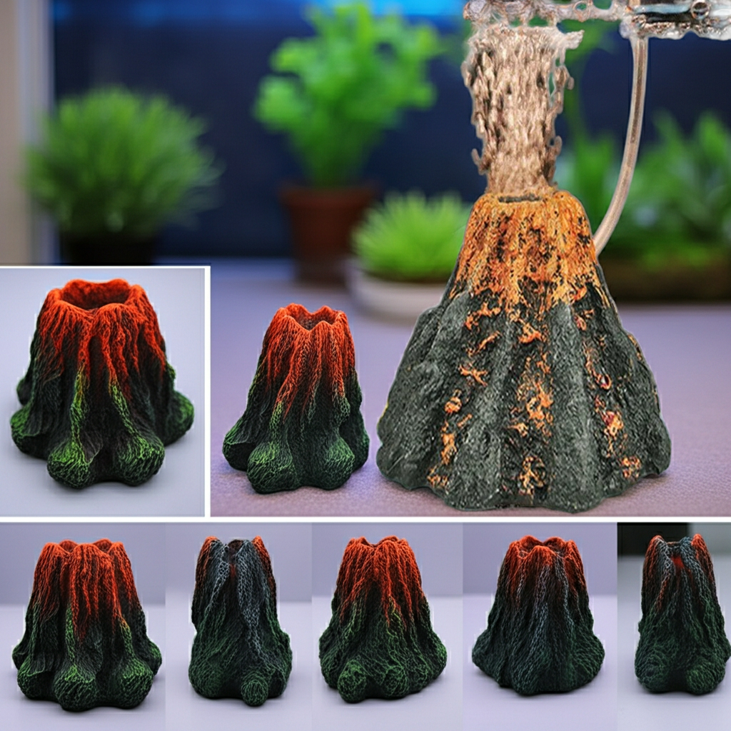 Aquarium Accessories Resin Crafts Simulation Artificial Volcano Rockery Fish Tank Decor Pet Supplies Ornament   Home Decoration