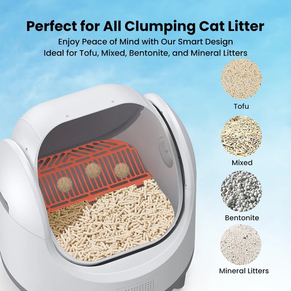Smart Self-Cleaning Cat Litter Box with WIFI Control and MatHappy TailsHappy Tails
