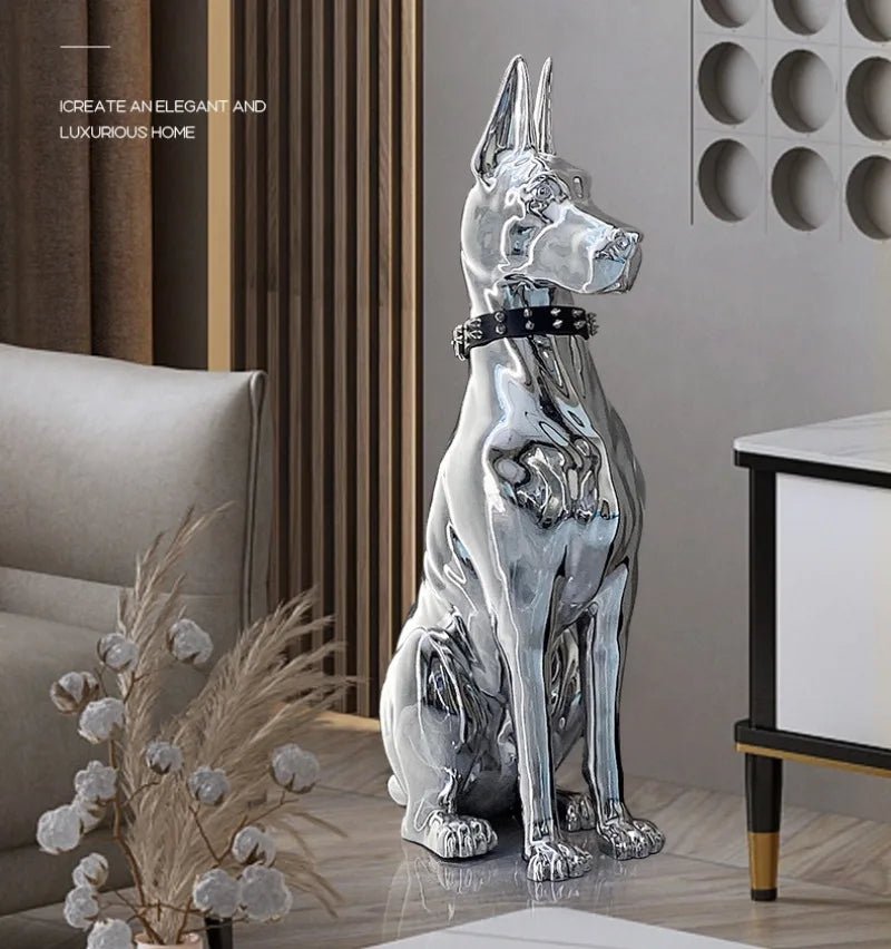 Dog Sculptures Statue Large Luxury Creative Figurines Modern Nordic Figurine Living Room Sculpture Sofa Beside Home DecorationHappy TailsHappy Tails