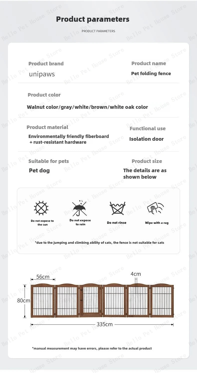 Wooden Pet Fence Dog Fence Freely Combinable Pet Isolation Door Indoor Foldable Dog Cage for Small and Medium Dogs Pet SuppliesHappy TailsHappy Tails