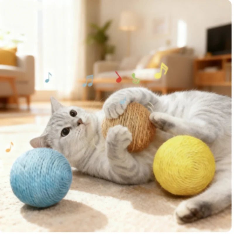 Cat Scratching Ball Interactive Cat Toys Bite - resistant Kitten Chasing Ball Pet Sounding Toys for Cats Cat AccessoriesHappy TailsHappy Tails