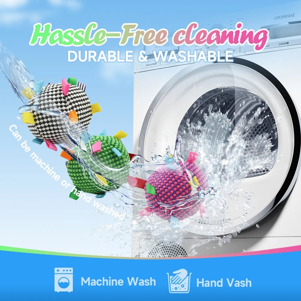 Interactive Ball Dog Toy Suitable for  Chewing Training, Stress Relief, Bite Sound Resistance, Plush tug-of-war Toy three color - Happy Tails