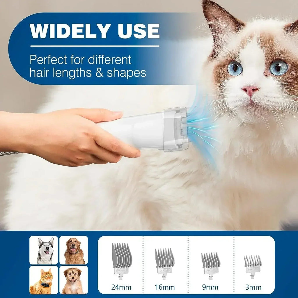Pet Grooming Kit with Hair Clipper Combs, Vacuum Cleaner & Shedding ToolsHappy TailsHappy Tails