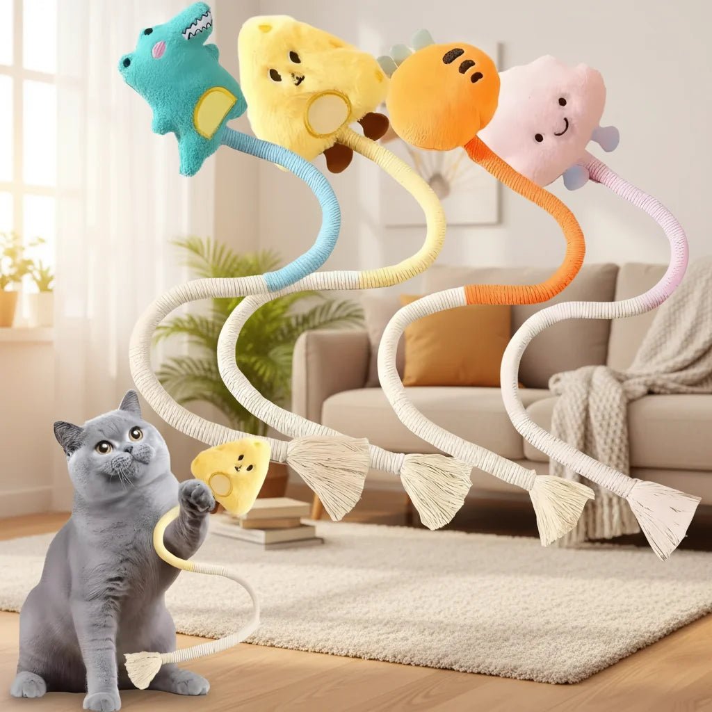 Cat Scratcher Rope Toy Cotton Rope Bite-resistant Chewing Toy Paw Claw Furniture Protector Scratching Toy Cat Puzzle Cute Shape - Happy Tails