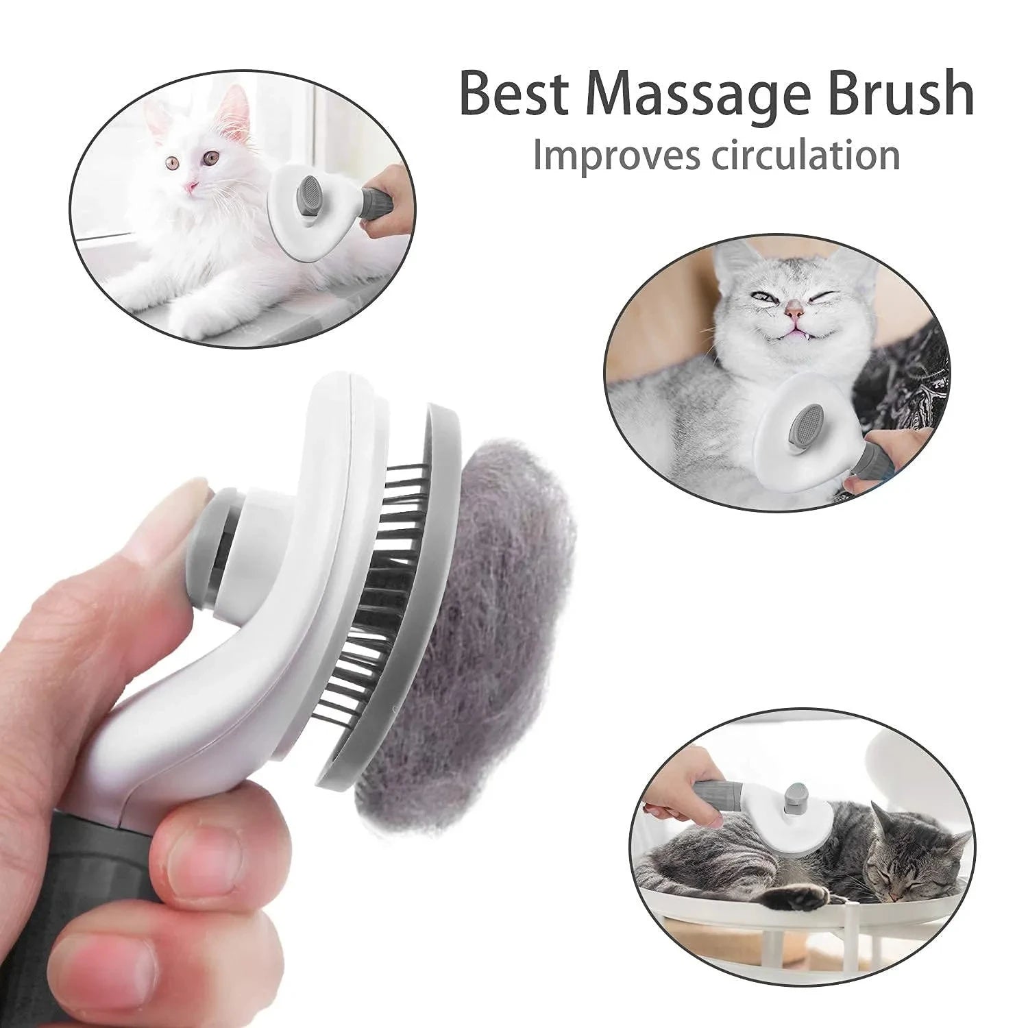 Pet Dog Brush Cat Comb Self Cleaning Pet Hair Remover Brush For Dogs Cats Grooming Tools Pets Dematting Comb Dogs Accessories - Happy Tails
