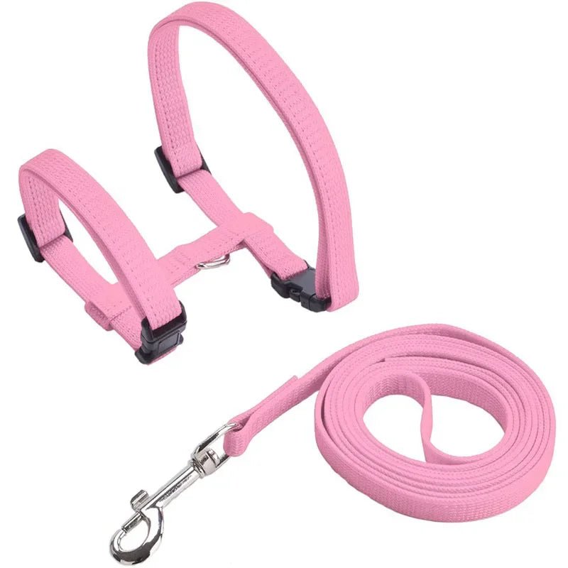 Kitten Cat Harness Leash Set Walking Escape Proof Adjustable Nylon Halter Collar Harness for Cats Puppy Rabbit Pet AccessoriesHappy TailsHappy Tails