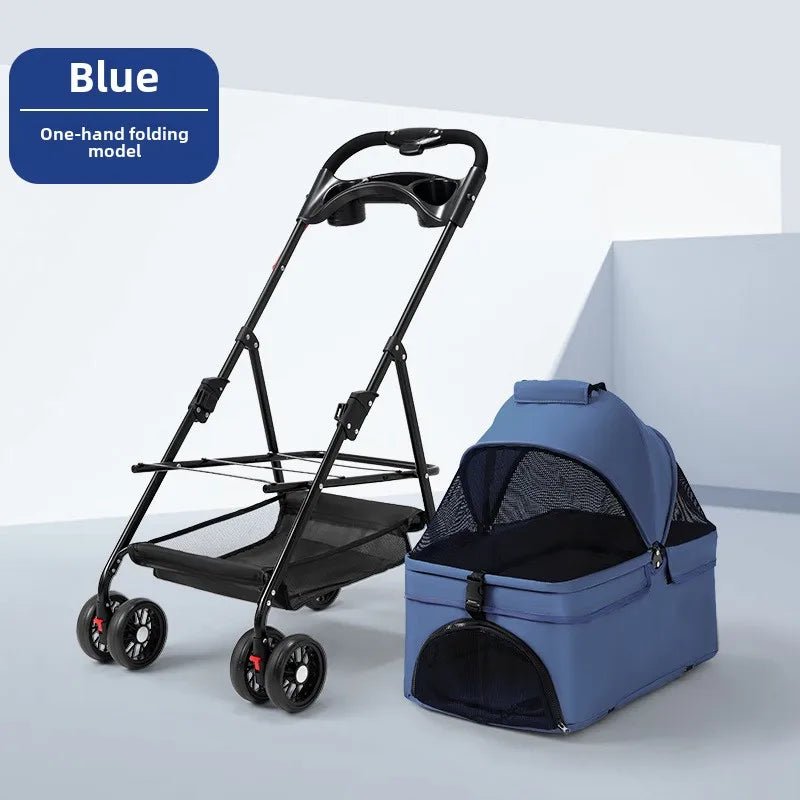 Foldable Lightweight Pet Stroller for Dogs & Cats - Perfect for Outdoor Travel & SuppliesHappy TailsHappy Tails