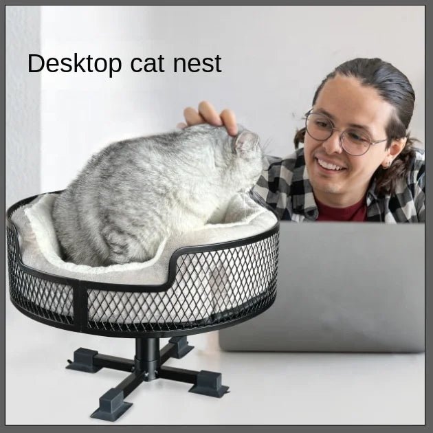 Sturdy Cat's Nest with Rubber Suction Feet for Desktop ProtectionHappy TailsHappy Tails
