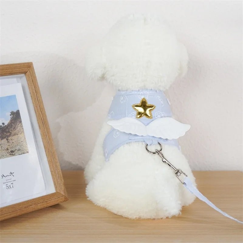 Cat Dog Harness Necklace Leash Collar Pet Items Accessories Kawaii Angel Wing Vest Harness For Dogs Cats Personalized Supplies - Happy Tails