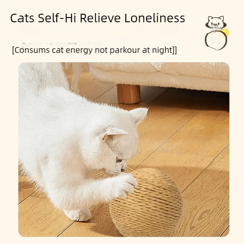 8cm Cat Scratching Ball Interactive Cat Toys Bite Resistant Kitten Chasing Ball Pet Sounding Toys for Cats with Cat AccessoriesHappy TailsHappy Tails