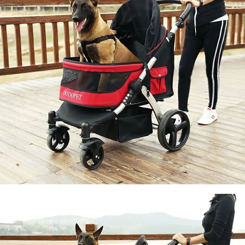 Foldable Dog Strollers 35KG Medium Luxury Dog Strollers Designer Cute Travel Outdoors Dogs Stroller Cheap Portable Pet SuppliesHappy TailsHappy Tails