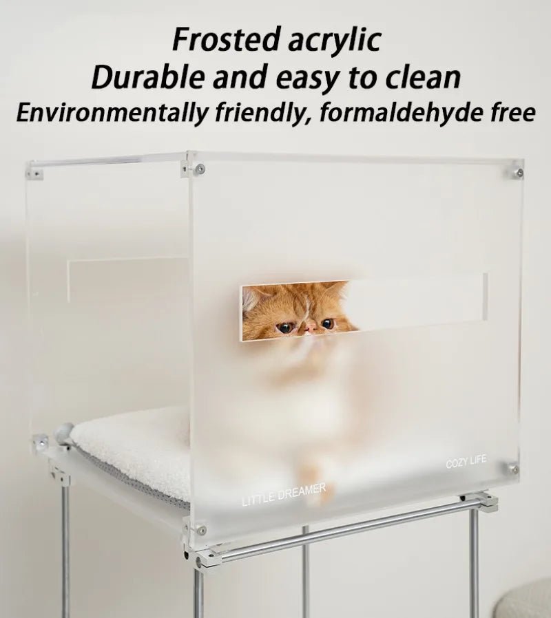 Multi Functional 4 Layers Trees Cat Climbing Frame Stable Acrylic Cat Nest House Cats Scratcher Board Sisal Pet Accessories - Happy Tails
