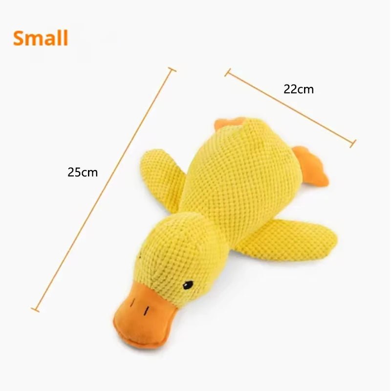 Dog sleeping with a dog hug duck toys to relieve boredom of little yellow duck pet interactive plush doll pet suppliesHappy TailsHappy Tails